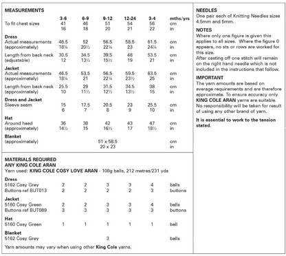 King Cole Pattern 6049