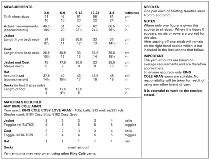 King Cole Pattern 6048