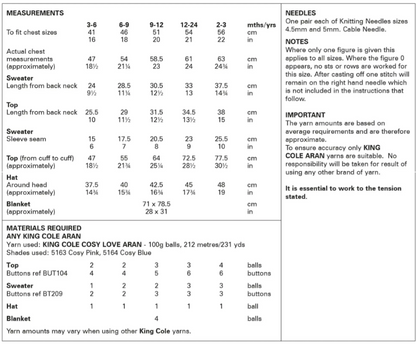 King Cole Pattern 6047