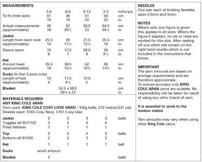 King Cole Pattern 6045