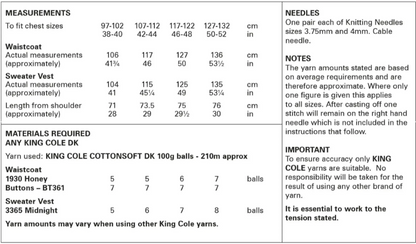 King Cole Pattern 6038