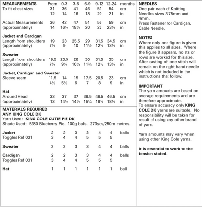 King Cole Pattern 6033