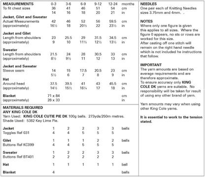 King Cole Pattern 6031
