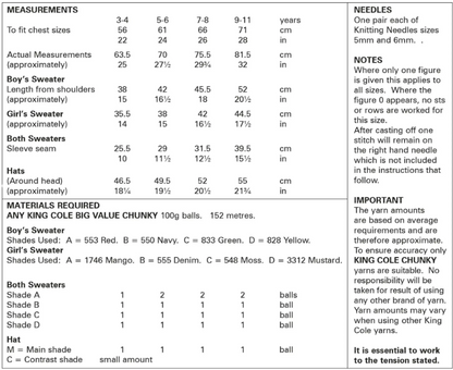 King Cole Pattern 6018