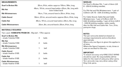 King Cole Pattern 5999