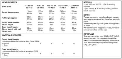 King Cole Pattern 5997