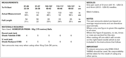 King Cole Pattern 5994