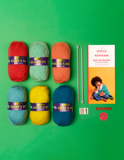 Kith & Kin Cuddle Blanket Knitting Kit