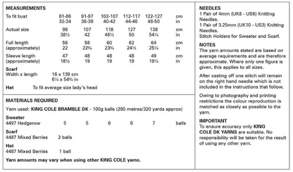 King Cole Pattern 6235