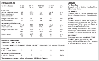 King Cole Pattern 6378