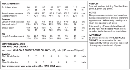 King Cole Pattern 6379