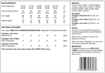 King Cole Pattern 6305