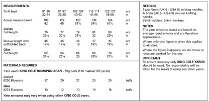 King Cole Pattern 6308