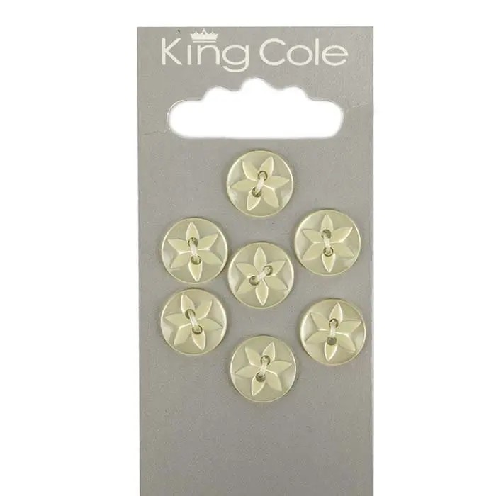 Round Flower Effect Buttons – Yellow (Medium)