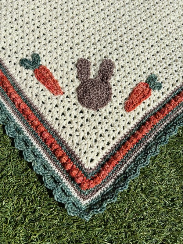 Bunny Baby Blanket DK Pattern Designed by Sue Morgan