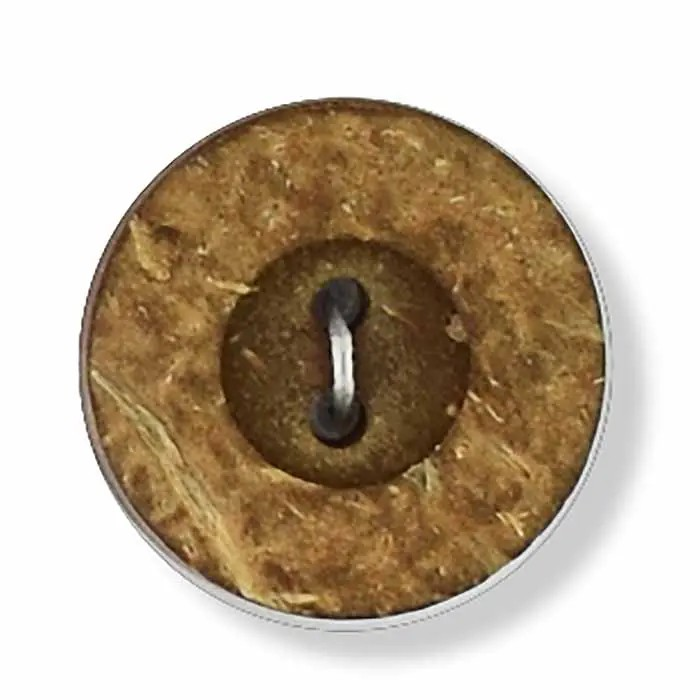 Round Rimmed Button - Wood (32 ligne)