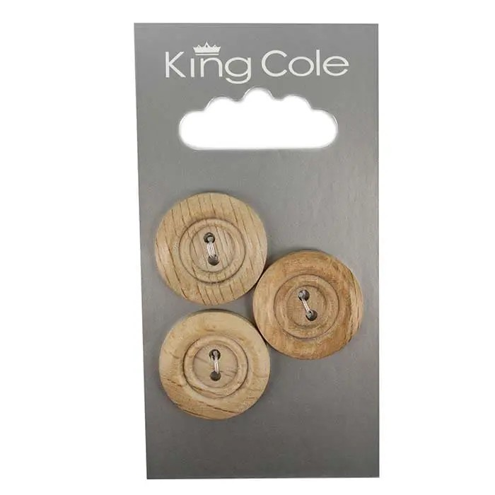 Rimmed Round Buttons – Wood (Large)