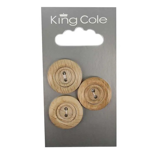 Rimmed Round Buttons – Wood (Large)