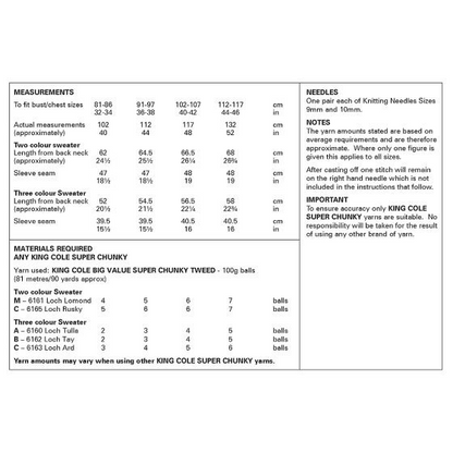 King Cole Pattern 6360