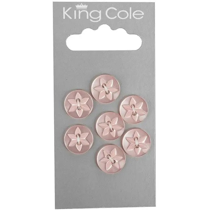 Round Flower Effect Buttons – Pink (Medium)