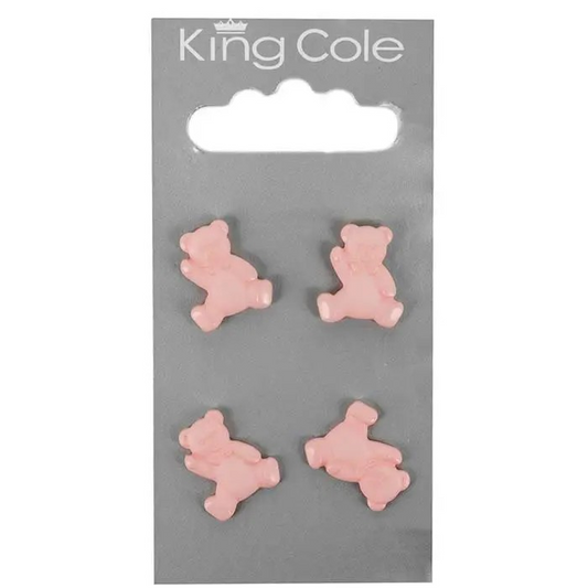 Teddy Bear Shaped Buttons – Pink
