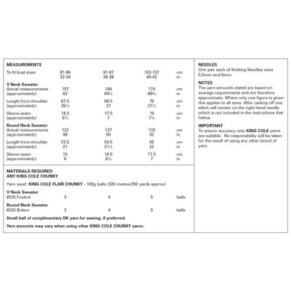 King Cole Pattern 6386