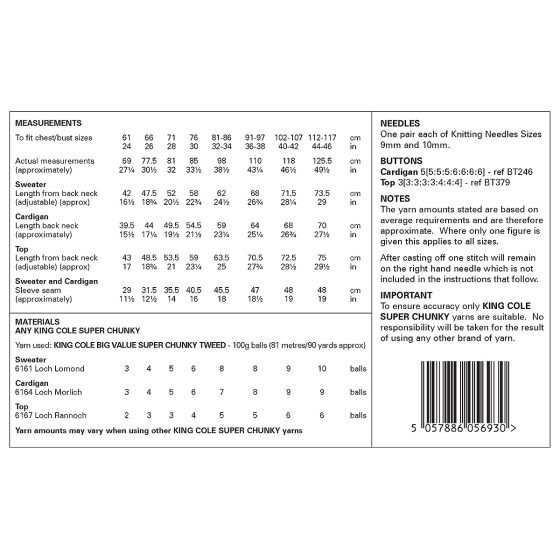 King Cole Pattern 6357