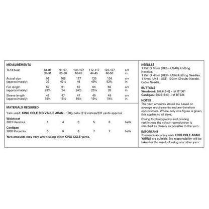 King Cole Pattern 6426