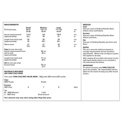 King Cole Pattern 6191