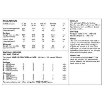 King Cole Pattern 6342