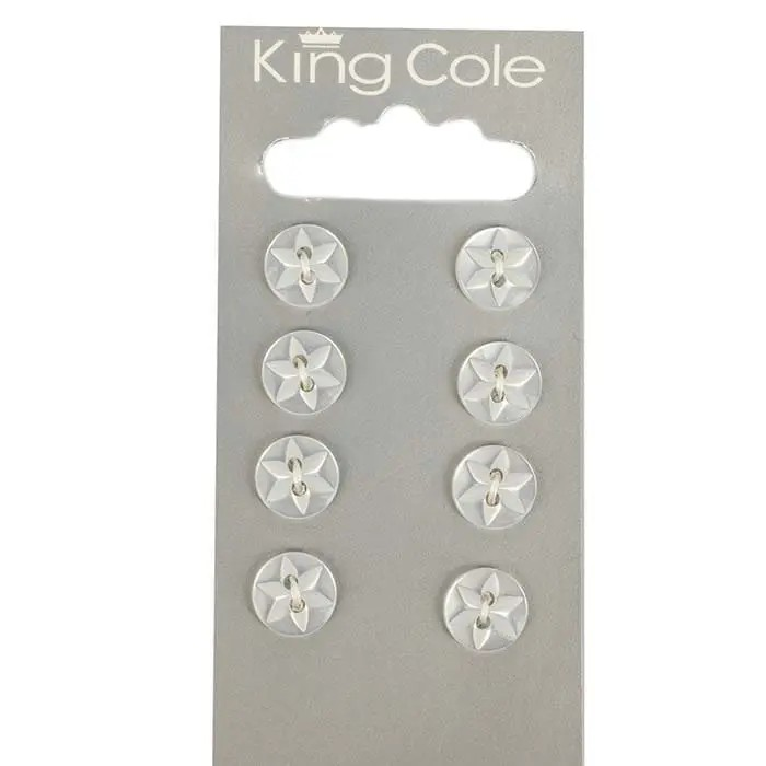 Round Flower Effect Buttons – Clear (Small)