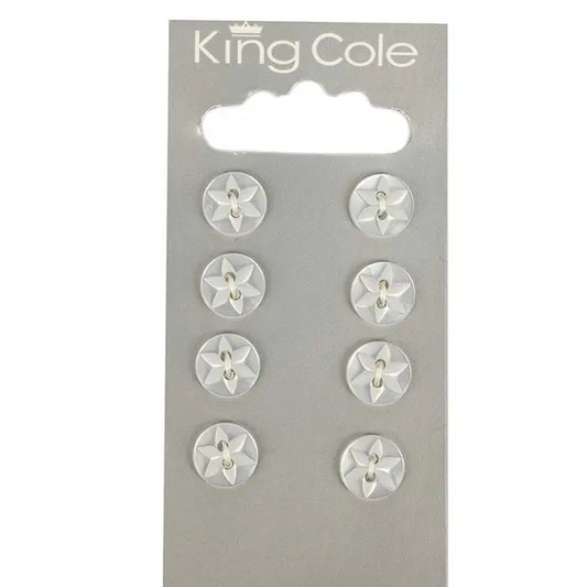 Round Flower Effect Buttons – Clear (Small)