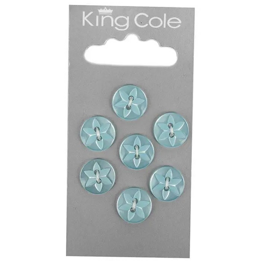 Round Flower Effect Buttons – Blue (Small)